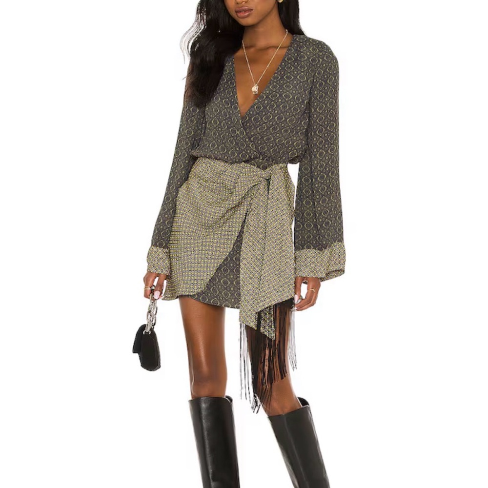 House of Harlow 1960 Geometric Long Sleeve Dress